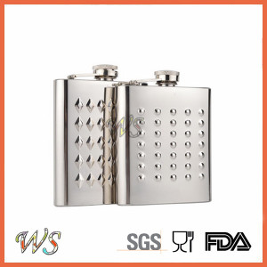 DSC_028 Hot Stainless Steel Embossing Portable Wine Hip Flask