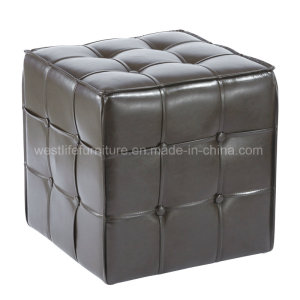 Bonded Leather Buttoned Ottoman Wh6055